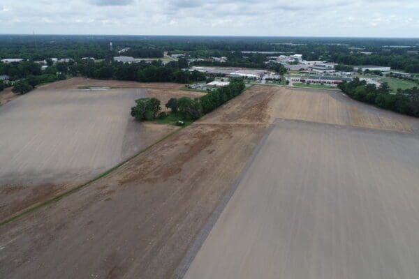 Aerial shot of a a future business park site.