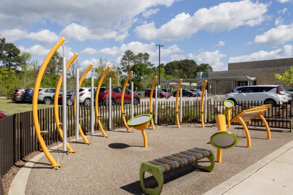 Playground equipment at a park.