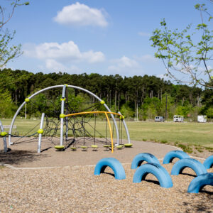 A playground at a park.