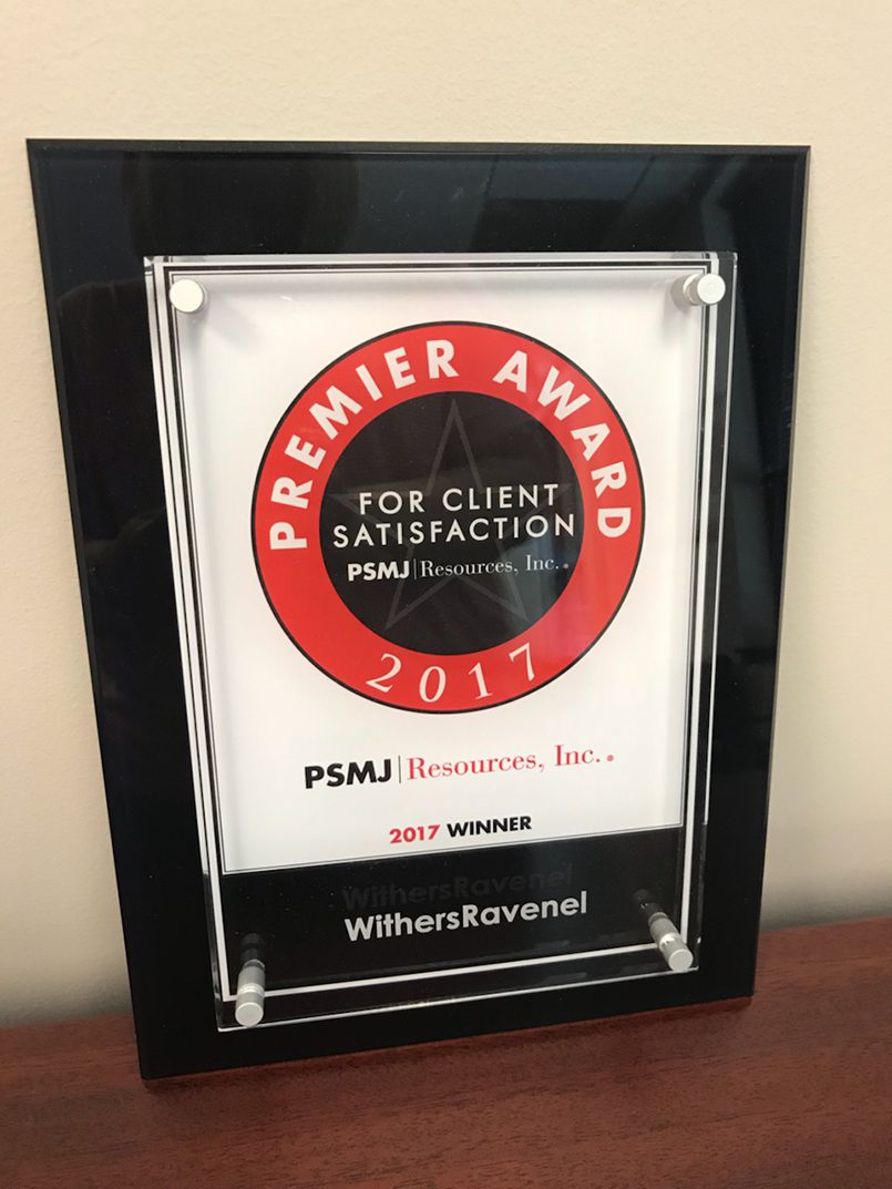 2017 PSMJ Premier Award plaque