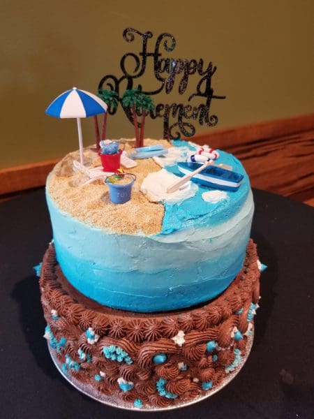 a beach themed cake