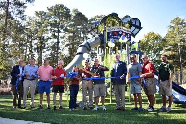 Cutting the ribbon at Lee County Park