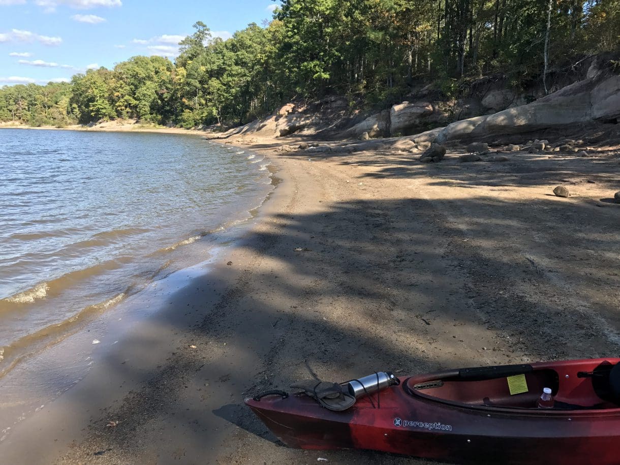 a kayak on the beach