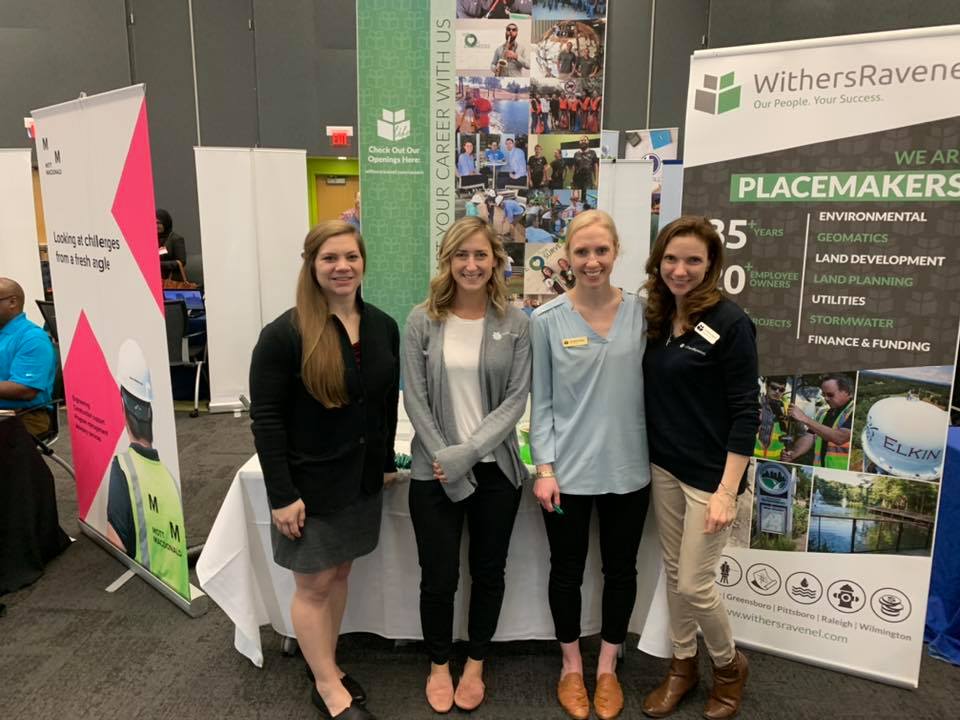 WithersRavenel employees at the WithersRavenel kiosk at the NC State Career Connections Day