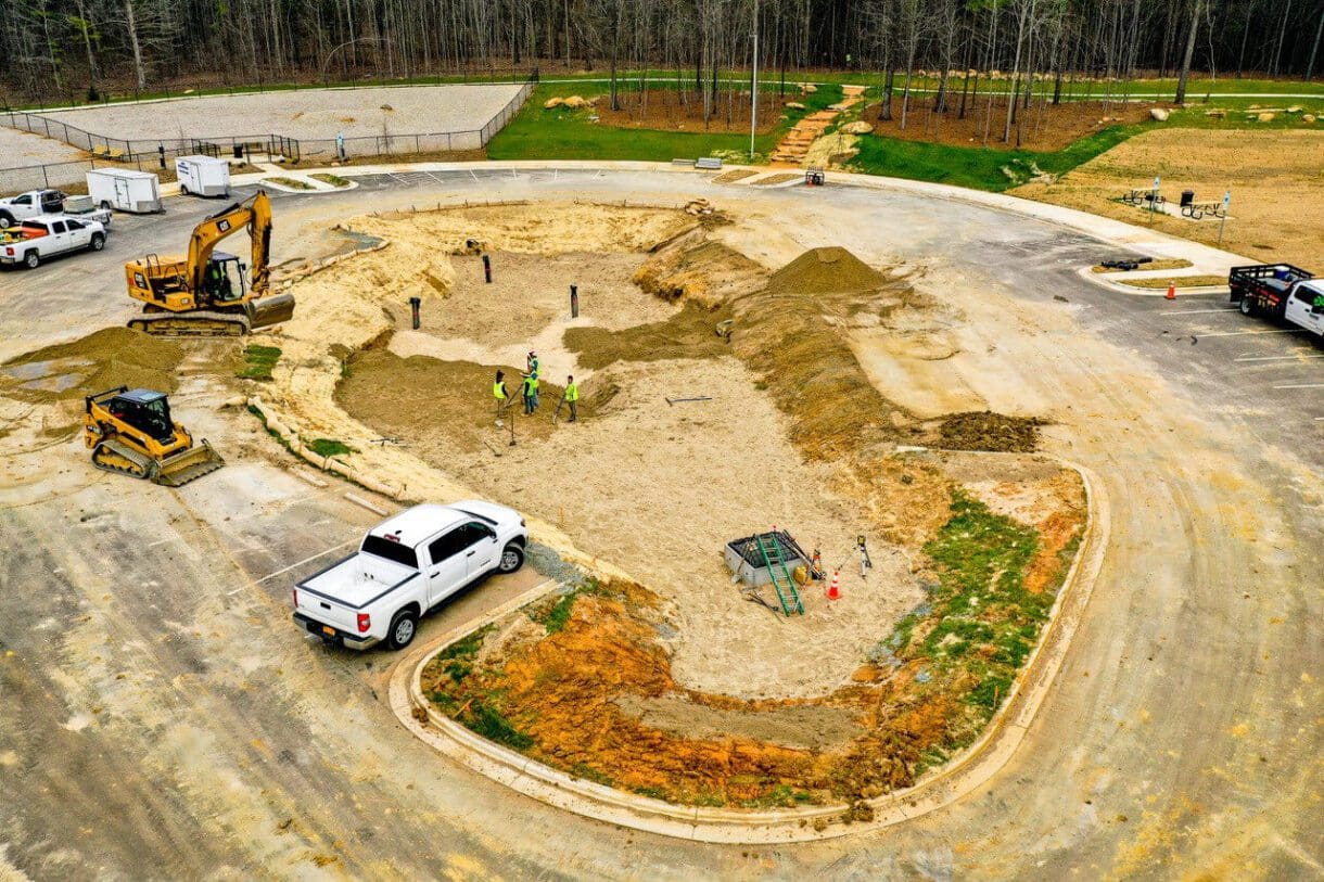 A construction site build in progress, which was made possible through proper environmental permitting,