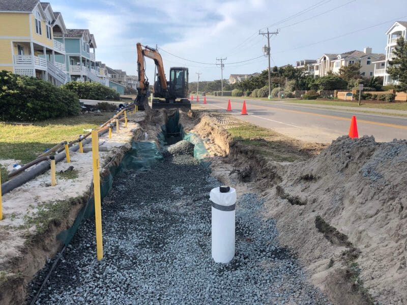 construction underway of pipe