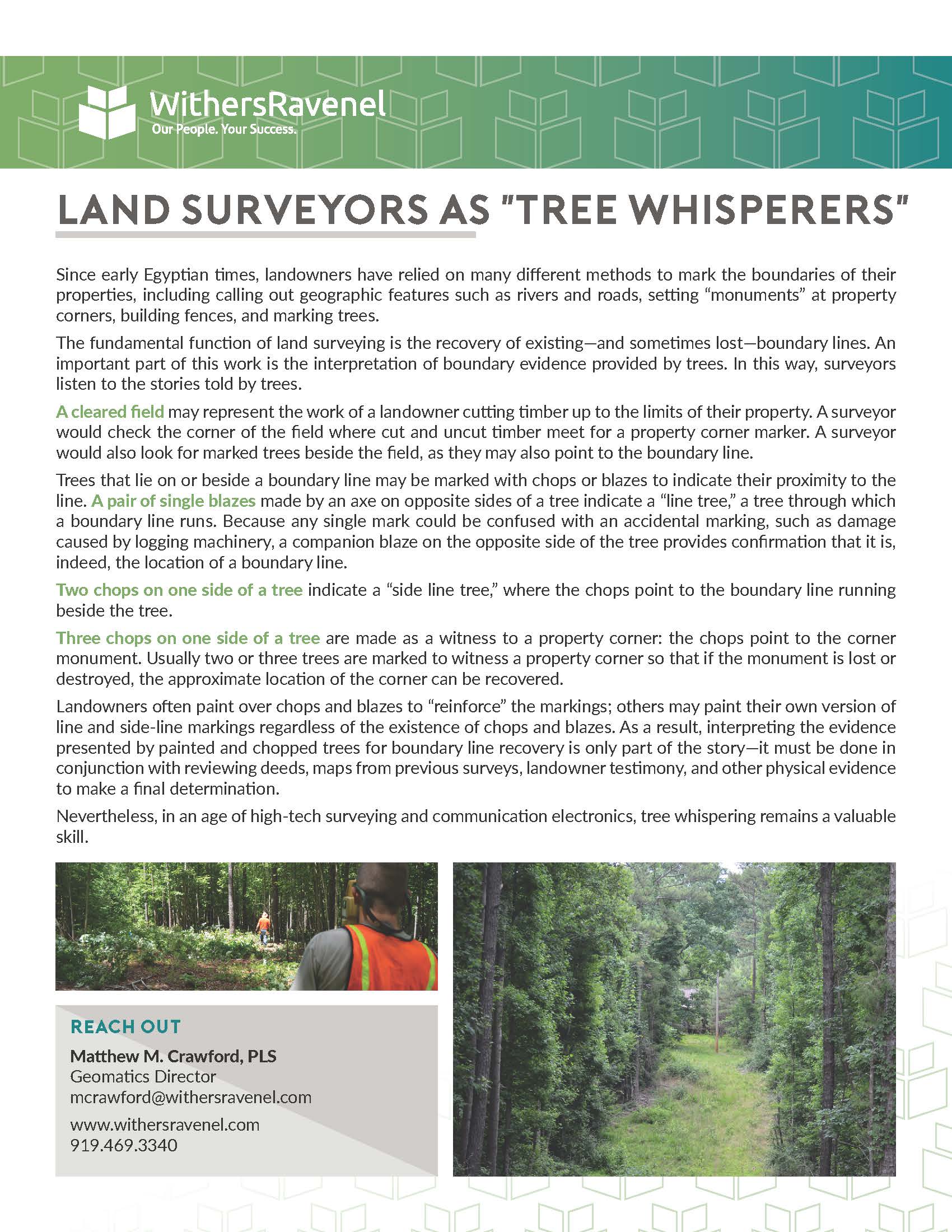 National Surveyors Week: Land Surveyors as &#8220;Tree Whisperers&#8221;
