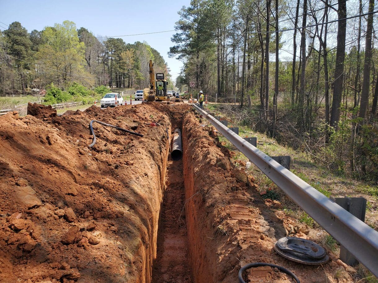 trenching for a drain