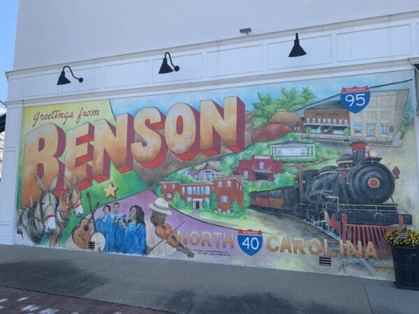 Mural showing Benson landmarks