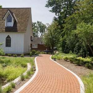 A sidewalk next to the Ivey-Ellington House.