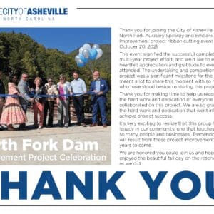 A ribbon-cutting ceremony at the opening of a new dam.