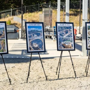 Town officials, residents and project professional staff gather for ribbon-cutting ceremony for new pump station in Clayton.