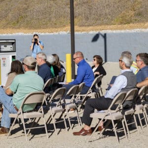 Town officials, residents and project professional staff gather for ribbon-cutting ceremony for new pump station in Clayton.