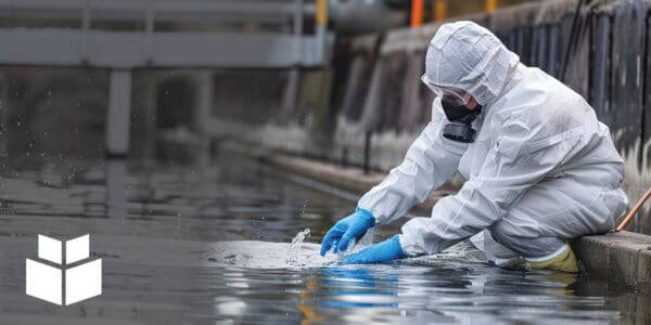 Environmental Scientist takes water sample