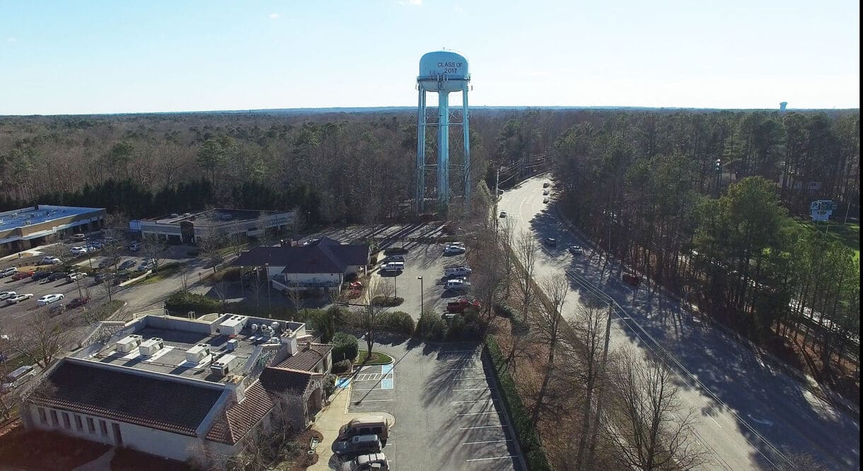 Water tower by Cary High School