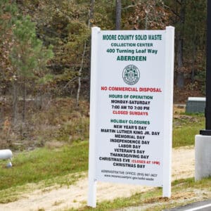 Signage at Aberdeen landfill collection site