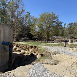 Spruce Pine Wastewater Treatment Plant and site after Hurricane Helene