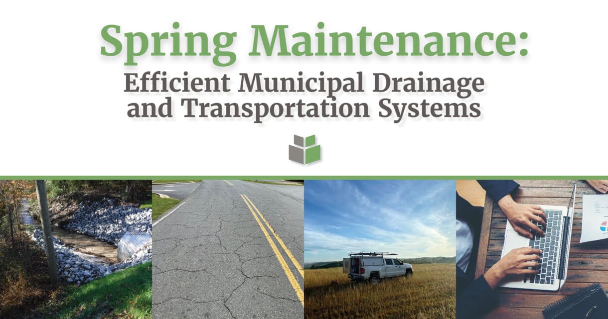 A graphic for a featured article with four public works elements.