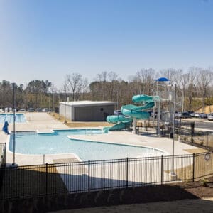 A view of two pools at Chatham Park YMCA