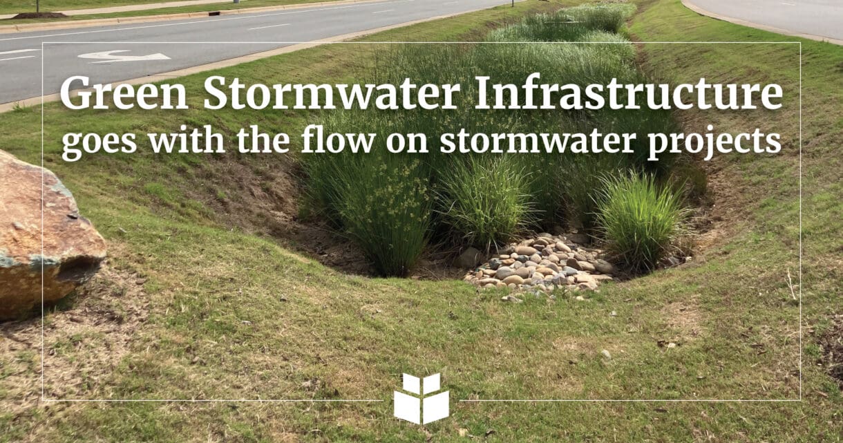 An image of a drainage ditch to promote green stormwater infrastructure.
