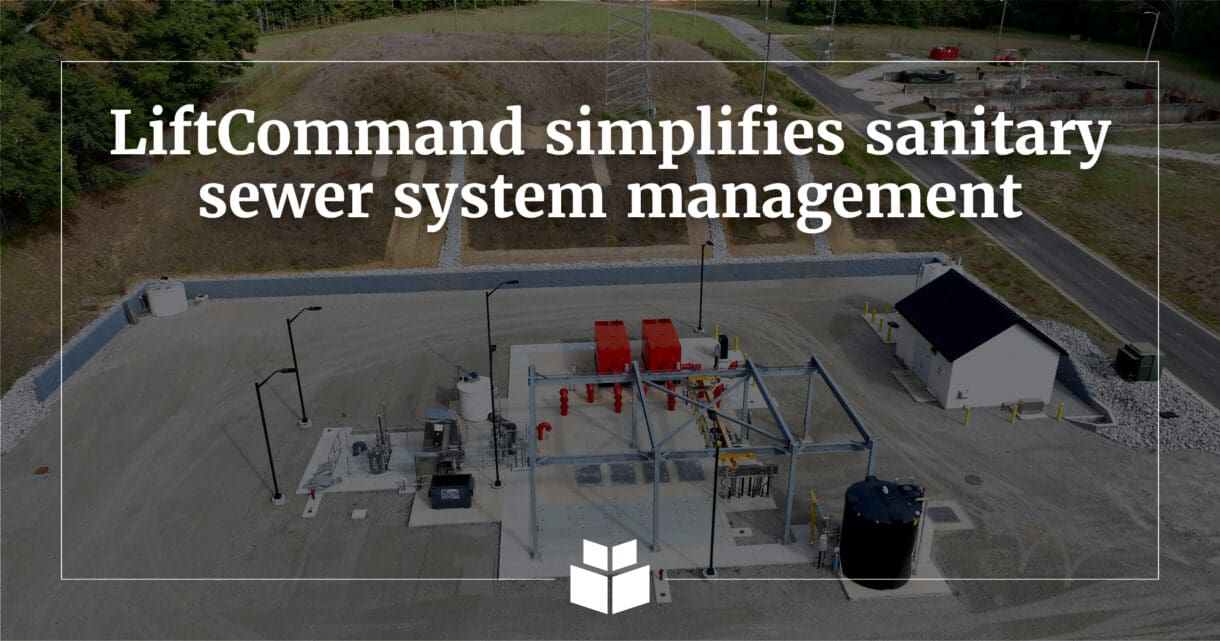 An aerial view of a pump station
