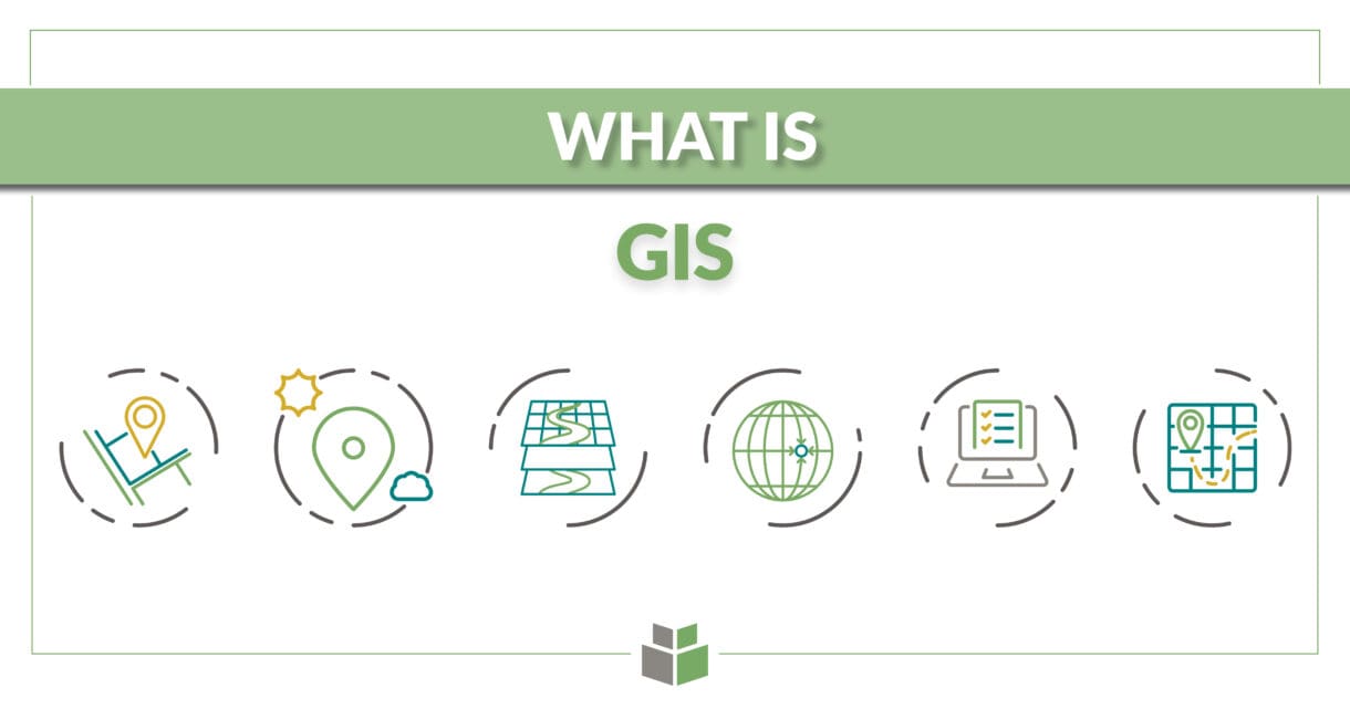 A graphic with the text "What is GIS" with icons related to GIS services.