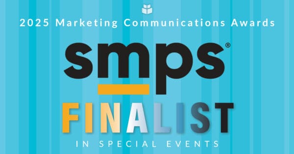 A graphic with text on it acknowledging that WithersRavenel is a finalist for an SMPS award.