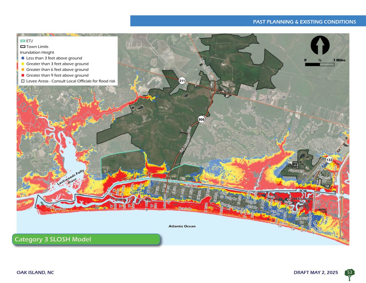 A slosh map of Oak Island.