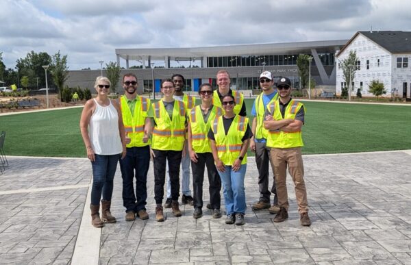 A group of engineers in safety vests