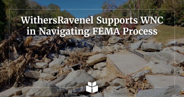 An image of the damage to roads following the aftermath of Hurricane Helene. WithersRavenel is helping communities navigate recovery through the FEMA process.