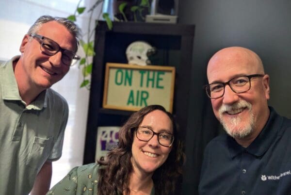 John Searby, Emily Buehrer-Douglas, and Will Cauthen on the Queen City Green podcast.