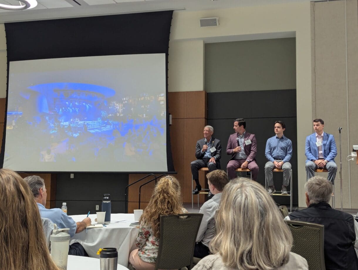 Mayor Harold Weinbrecht and Tucker McKenzie presenting at the Central Catawba Basin Watershed Symposium.