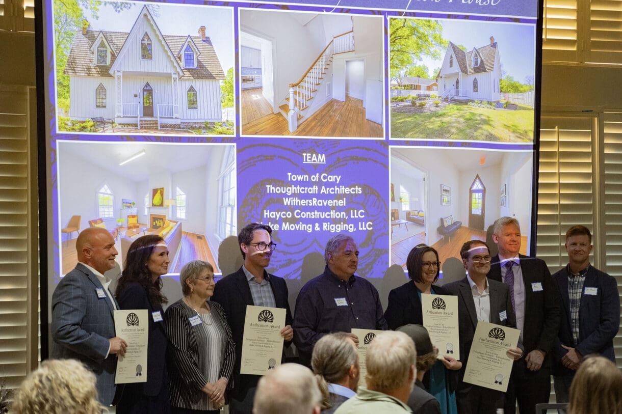 A group photo of people at the 2025 Anthemion Awards.