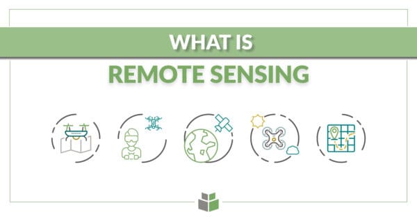 A graphic image with the text "What is Remote Sensing" and icons related to the subject.