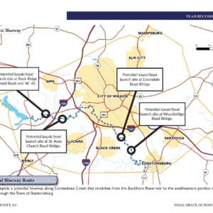 Graphic images of a map from the Wilson County Land Use Plan.