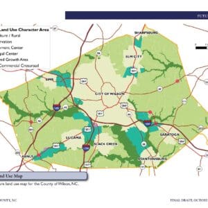 Graphic images of a map from the Wilson County Land Use Plan.