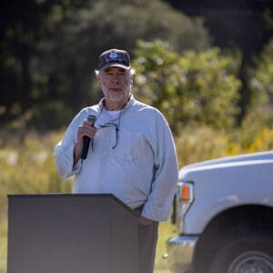 People at the groundbreaking ceremony for Madison Street Park in Whiteville.