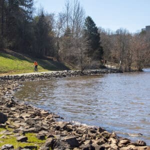 Water alongside the Black Creek Greenway.