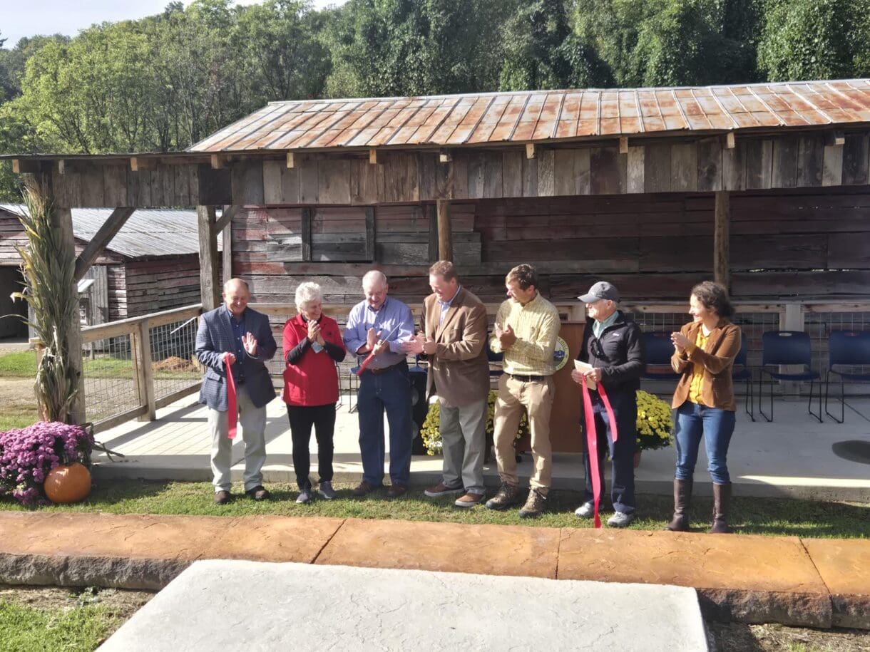 A ribbon cutting ceremony at Smith Farm Park in Mars Hill, NC.