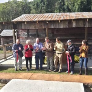 A ribbon cutting ceremony at Smith Farm Park in Mars Hill, NC.