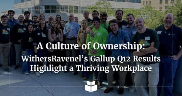 A graphic image of WithersRavenel's employee owners to promote Gallup Q12 results.