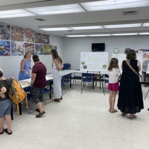 People gathering to discuss improvements through the Graham Regional Park Master Plan.