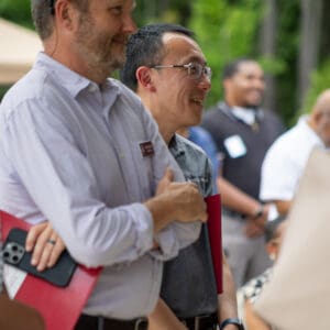 A WithersRavenel employee at a ribbon cutting ceremony.