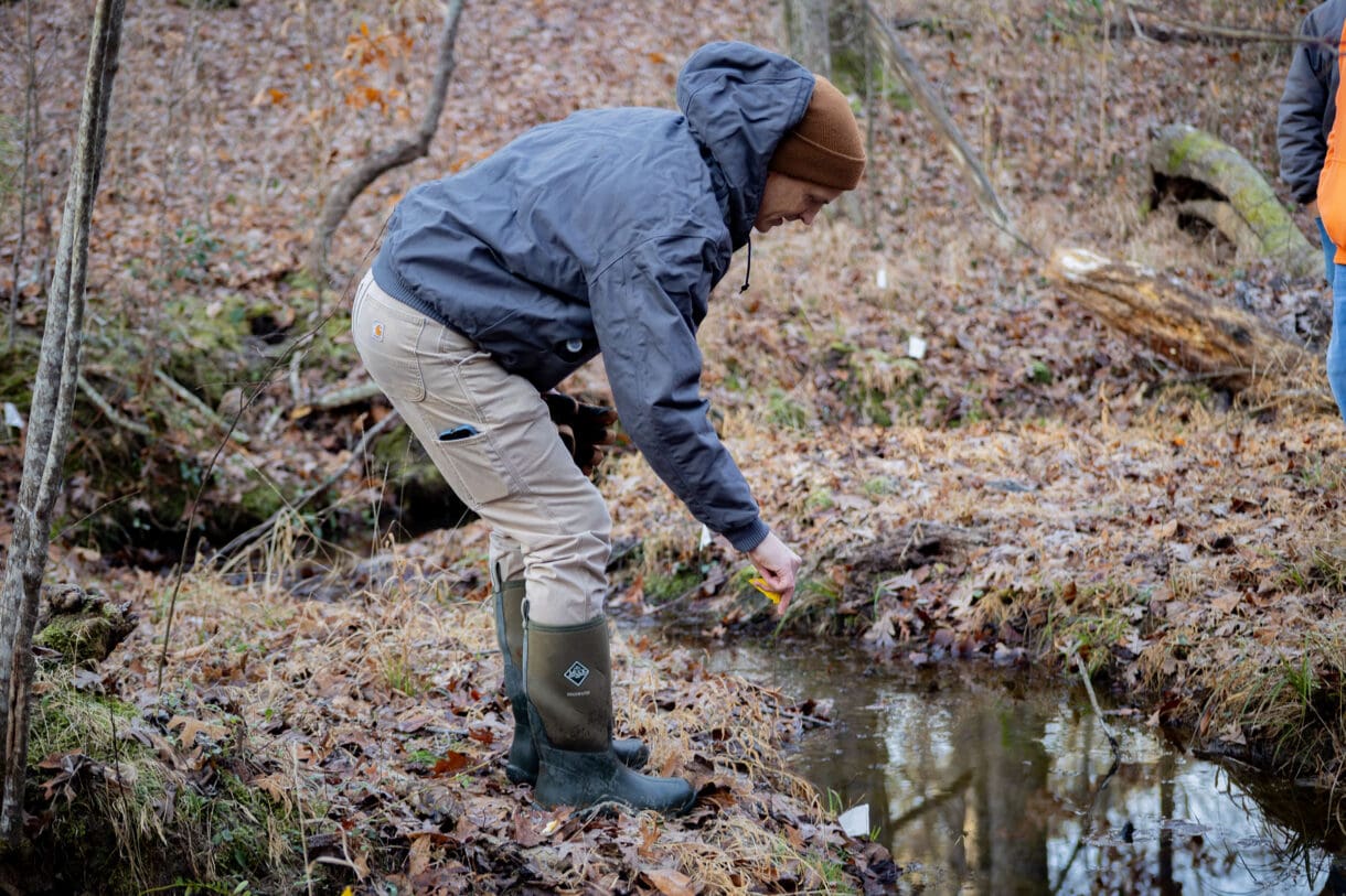 Streambank testing done in the winter.