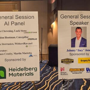 Signage at a conference.