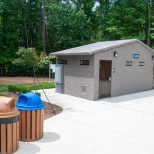 A bathroom at a park.