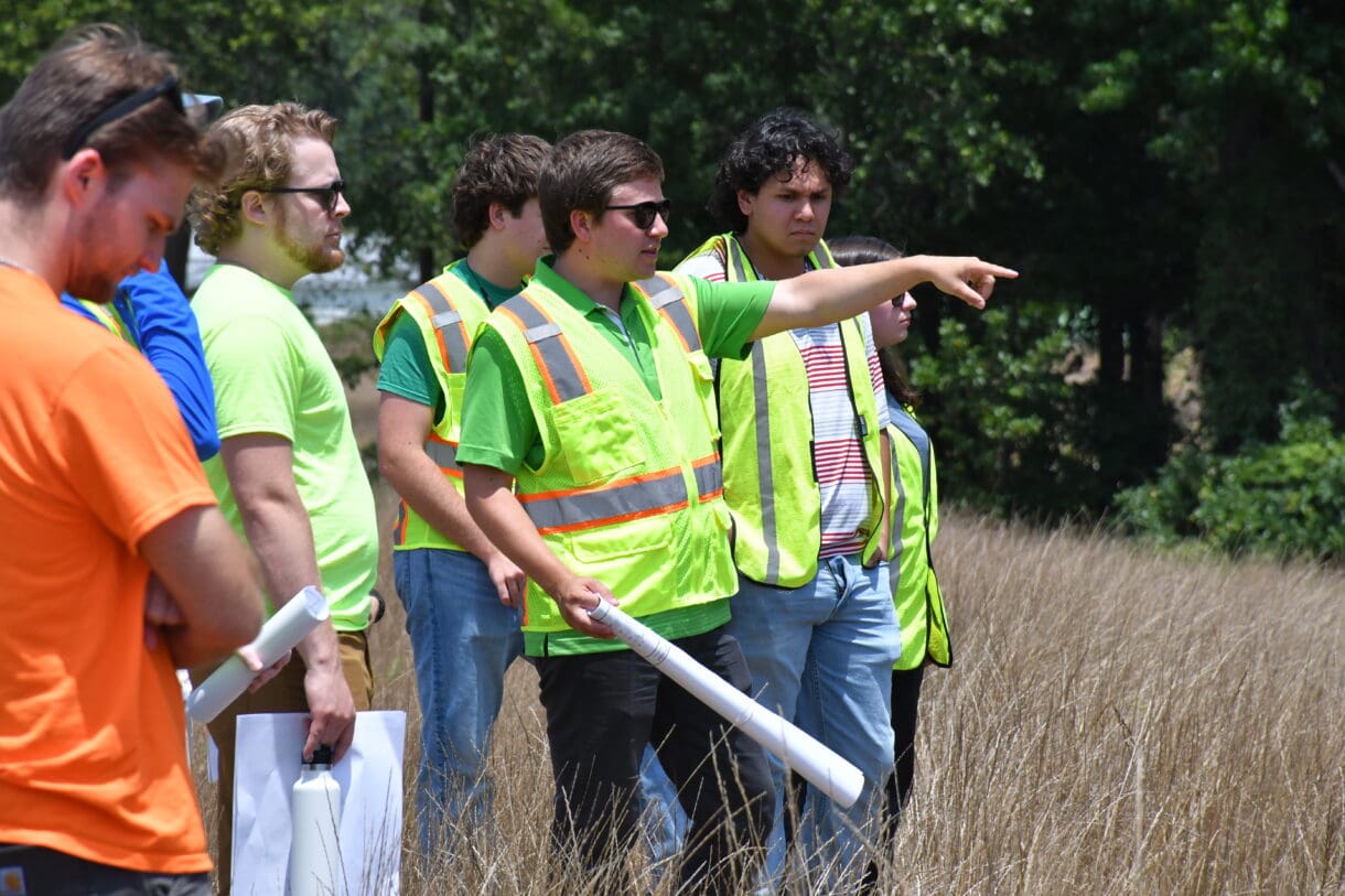 An intern site visit to a project site.