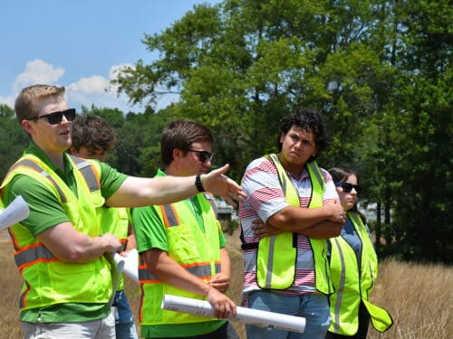 WithersRavenel interns tour the Broadmoor residential development site in Rolesville, North Carolina