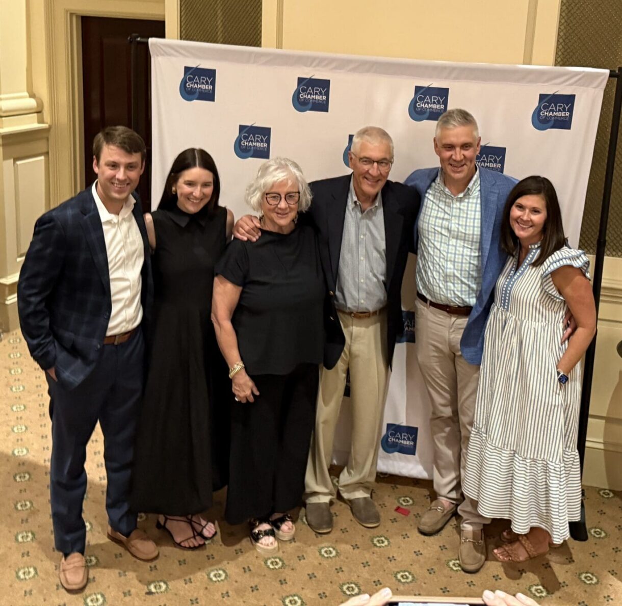 Tony Withers with guests at the annual Cary Chamber of Commerce celebration.