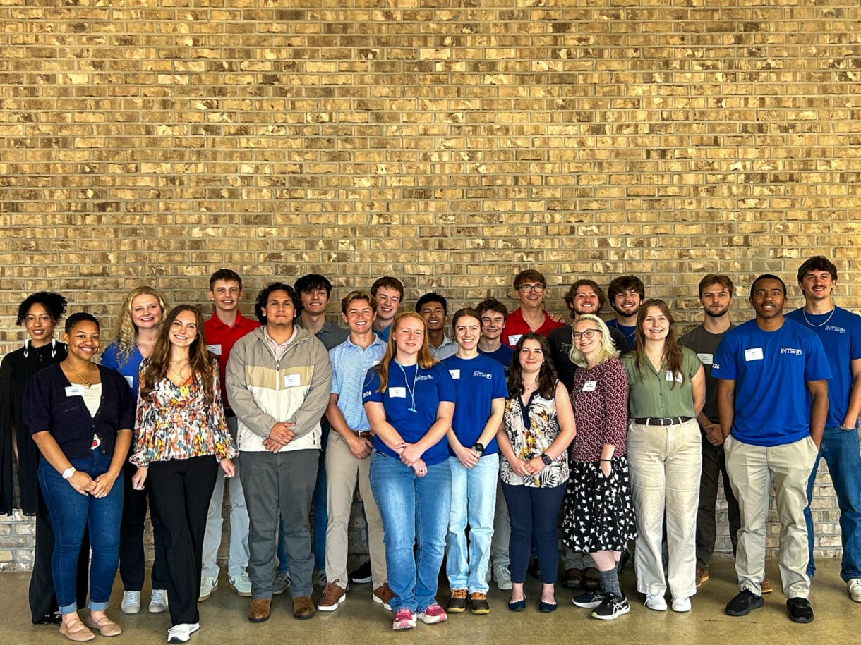 Interns gathered for a group photo.